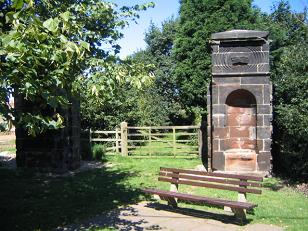 Image: Gate piers re-erected on Fisherwick village green