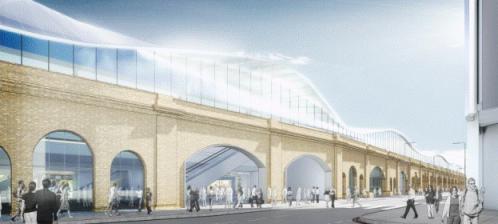 Artist design impression of the station development