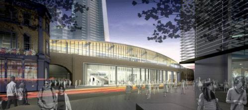 Artist design impression of the station development